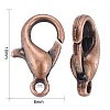 Red Copper Tone Zinc Alloy Lobster Claw Clasps X-E103-NFR-4