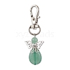 Angel Natural Green Aventurine & Amethyst & Rose Quartz & Tiger Eye & Quartz Pendant Decorations HJEW-JM02731-4