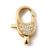 Brass Clear Cubic Zirconia Lobster Claw Clasps KK-Z078-45A-G-1