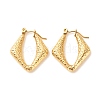 Ion Plating(IP) 304 Stainless Steel Chunky Rhombus Hoop Earrings for Women EJEW-K242-01G-1