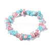 Unisex Chip Natural White Jade Beaded Stretch Bracelets BJEW-S143-12-1-5