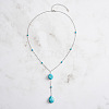 Natural Turquoise Teardrop Pendant Necklaces NJEW-L125-004P-2