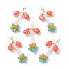 Glass Beaded Pendants GLAA-K060-02G-02-3