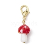 Handmade Lampwork Mushroom Pendant Decoration HJEW-JM01411-4