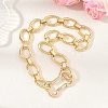 Aluminum Oval Link Chain Necklaces with Dog Bone Shaped Zinc Alloy Rock Climbing Carabiners NJEW-JN06413-1