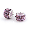 Polymer Clay Rhinestone European Beads CPDL-S007-04-1