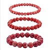 3Pcs 3 Size Synthetic Imperial Jasper Round Beaded Stretch Bracelets Set BJEW-SW00064-25-2