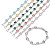 Brass Micro Pave Cubic Zirconia Link Cahin Bracelets for Women BJEW-A172-01P-4