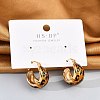 Brass Enamel Hoop Earrings EJEW-P301-07G-1