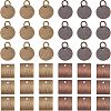 SUPERFINDINGS 96Pcs 4 Style Brass Blank Tag Slice Charms Pendants KK-FH0002-58-1