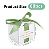 Gold Stamping For You White Paper Candy Boxes with Ribbon CON-WH0043-302A-2