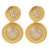 Rack Plating Brass Pave Clear Cubic Zirconia Stud Earrings EJEW-S245-02G-1