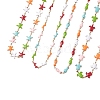 Ocean 304 Stainless Steel Colorful Enamel Starfish Fish Turtle Link Chain Necklaces for Women NJEW-JN05806-2