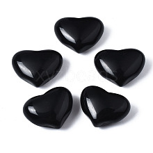Natural Black Obsidian Heart Palm Stone G-S299-119