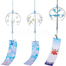 BENECREAT 3Pcs 3 Style Wind Chimes HJEW-BC0001-25