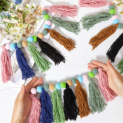 Wool Felt Ball Tassel Garland Banner DIY-WH20011-28B-1