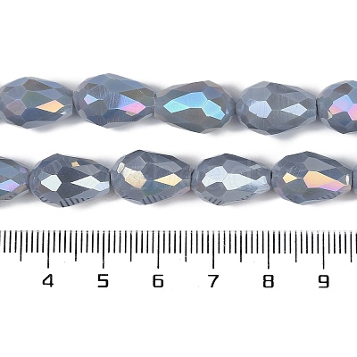 Opaque Solid Color Electroplate Glass Beads Strands EGLA-N013-P10mm-B05-1