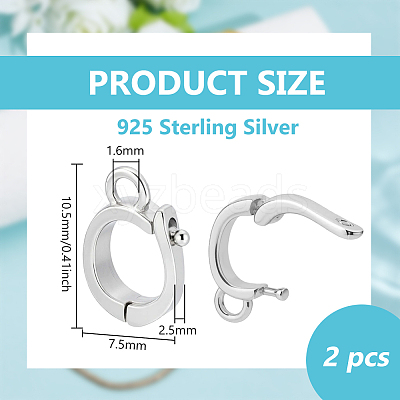 925 Sterling Silver Twister Clasps STER-BC0004-33P-1