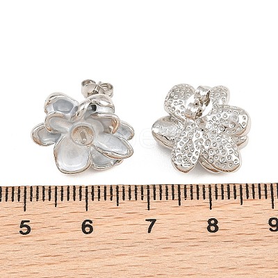 Brass Enamel Stud Earring Findings KK-CBA58F9-01P-01-1