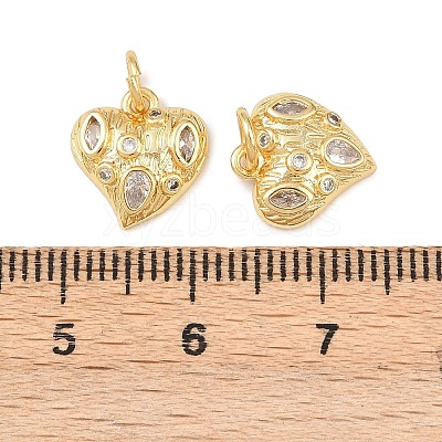 Brass Micro Pave Clear Cubic Zirconia Pendants KK-G544-05G-02-1