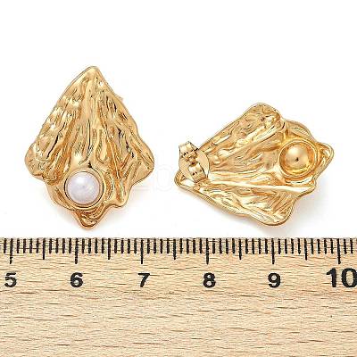 304 Stainless Steel ABS Plastic Pearl Stud Earrings STAS-D368-01B-G-1