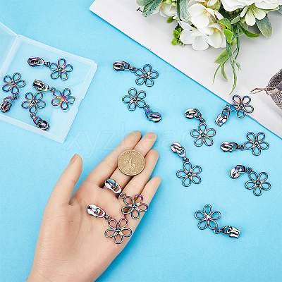 14Pcs Flower #5 Zinc Alloy Replacement Zipper Sliders FIND-GF0005-70C-1