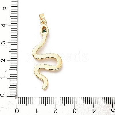 Brass Micro Pave Cubic Zirconia Pendants KK-C108-01G-G-1