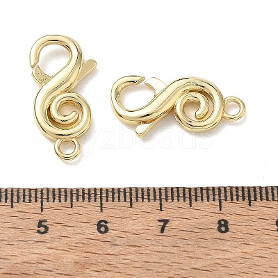 Brass S-Shaped Swirl Lobster Clasp for Jewelry Making KK-CBA5585-05G-1