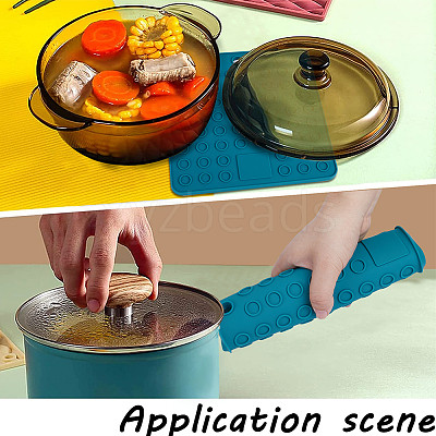 2Pcs Square Silicone Hot Mats for Hot Dishes AJEW-GF0008-26B-1