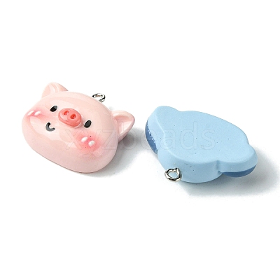 Opaque Resin Pendants RESI-P039-02B-1