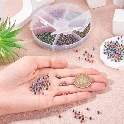 60G 6 Colors Transparent Glass Seed Beads GLAA-TA0003-32-1