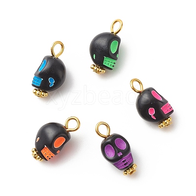 Skull Acrylic Pendants PALLOY-JF01757-02-1