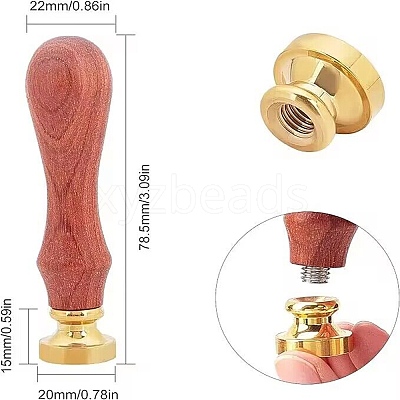 Brass Wax Seal Stamp AJEW-WH0337-013-1