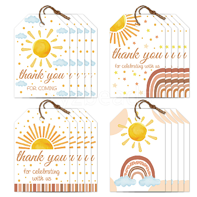 120Pcs 4 Styles Sunflower Paper Thank You Gift Tags CDIS-WH0038-04-1