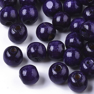 Dyed Natural Wood Beads WOOD-Q006-10mm-13-LF-1