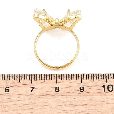 Brass Micro Pave Cubic Zirconia Finger Rings GL-CBA65A8-01G-15-1