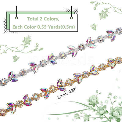 1M 2 Colors Iron Rhinestone Strass Chains CH-WR0001-03-1