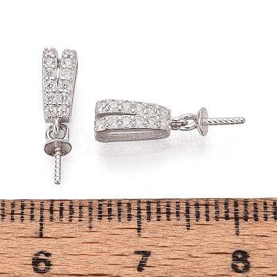 925 Sterling Silver Micro Pave Cubic Zirconia Pendant Bails STER-N016-92P-1