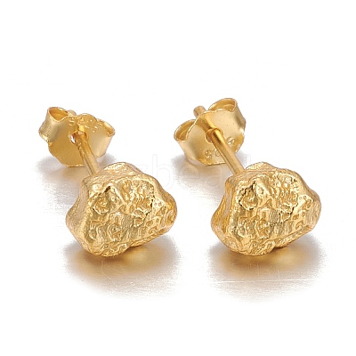 925 Sterling Silver Stud Earrings EJEW-F265-02G-1