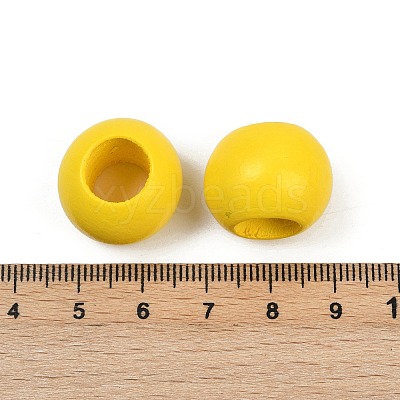 Spray Painted Wood European Beads WOOD-F017-05E-1