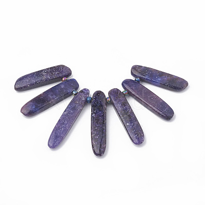 Natural Lepidolite/Purple Mica Stone Beads Strands G-N215-007-1
