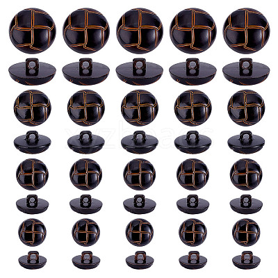 60Pcs 4 Style Plastic Shank Buttons BUTT-HY0001-19A-1