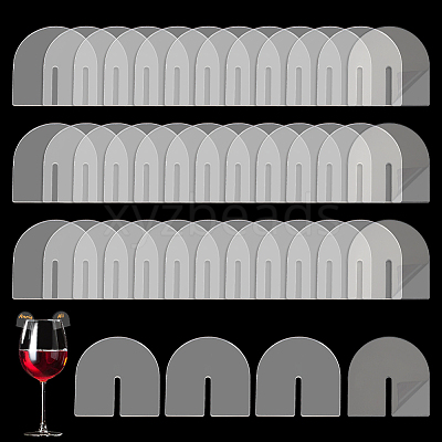 50Pcs Arch Acrylic Wine Glass Tags FIND-NB0013-02A-1