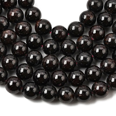 Natural Garnet Gemstone Bead Strands X-G-R263-10mm-1
