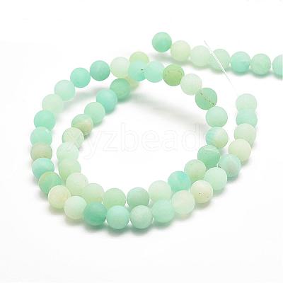 Natural Amazonite Bead Strands G-G684-03-8mm-1