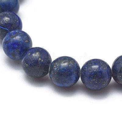 Natural Lapis Lazuli(Dyed) Bead Stretch Bracelets BJEW-K212-B-047-1