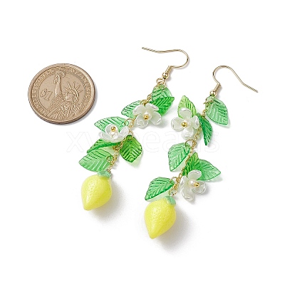Acrylic 304 Stainless Steel Dangle Earrings EJEW-JE05735-01-1