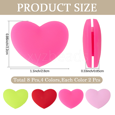 8Pcs 4 Colors Silicone Tennis Racquet Dampener AJEW-CN0005-01-1