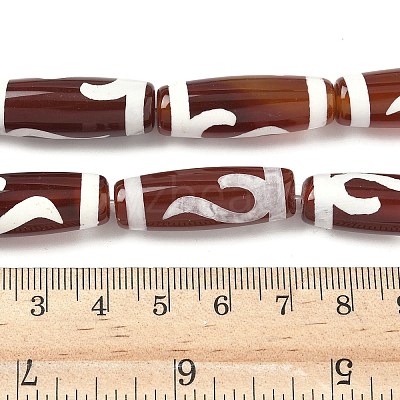 Rice Shape Tibetan Style dZi Beads Strands G-A269-A05-01-1