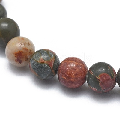 Natural Polychrome Jasper/Picasso Stone/Picasso Jasper Bead Stretch Bracelets BJEW-K212-B-001-1
